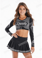 Uniformes de pom-pom girls de haute qualité personnalisés jeunesse diamants scintillants strass imprimé Spandex école Cheer porter Logo personnalisé