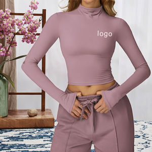 Quick-drying Lightweight Breathable Seamless Plus Size Women's Fitness Exercise Long-sleeved Top Crew Neck <b>Tight</b> Outer Wear - Product Image 2