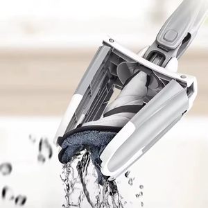 Hand Wash-Free Twist Wet <b>Dry</b> Stainless Steel <b>Mop</b> Rod Eco-Friendly Rotating Flat <b>Mop</b> Four-Side Wringing 120cm Microfiber High - Product Image 4