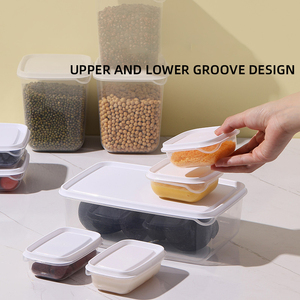 10 Pcs Set Products China Wholesale Price Transparent Plastic Kitchen Storage Box Food for Kitchen Grain Rice <strong>Container</strong> With Lid - Product Image 3