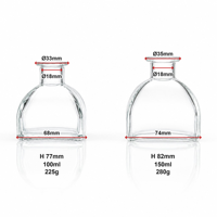 Bouteille diffuseur de parfum en verre 100 ml avec bouchon en liège, dégradé givré, fond carré, vide, pour parfum d'ambiance personnalisé