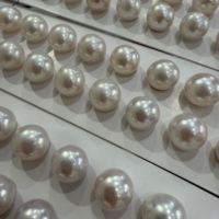 Perles Edison naturelles d'eau douce blanches rondes de 9-10 mm à haute brillance pour la fabrication de bijoux DIY, vendues par paire pour boucles d'oreilles