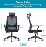 Chaise de bureau mini ventilée, chaise de bureau simple pour hôtel, chaise de secrétaire avec appui-tête 3D monobloc