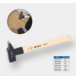 BRILLIANT TOOLS - BT077100 Marteau de montage avec manche en hickory, forme française-EAN 4042146868270 HAMMERS AND CHISELS - Product Image 2