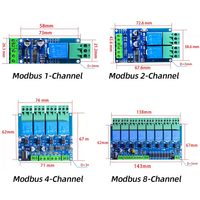 Module de relais Modbus RTU 5V 12V 24V Carte de communication RS485 TTL Entrée/Sortie 1/2/4/8 canaux pour automatisation PLC