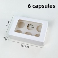 Boîte d'emballage rectangulaire épaissie pour 6 cupcakes, boîte de transport pour 12 muffins, petite boîte à dessert