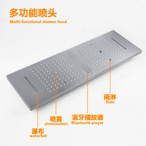 Système de douche LED en acier inoxydable à montage au plafond, pomme de douche à capot dissimulé pour un usage en appartement - Product Image 1