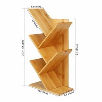 Étagère à livres en forme d'arbre à 5 niveaux, petite bibliothèque de bureau avec organisateur de rangement, bibliothèque en bois, artisanat en bois