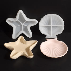 Schale für Seestern Aufbewahrung sbox Form Conch Candle Cup Gips Ornament Shell für Seestern geformte Schale Antihaft-Silikon form - Product Image 2