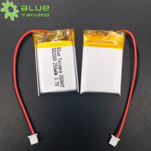 Blue Taiyang 250mah Mp3 Player 502030 Li-ion Rechargeable Battery <strong>3</strong>.7v 502030 - Product Image 2