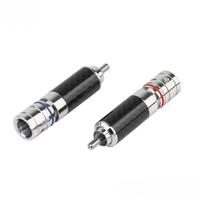 Audiophile Eutectique Enceinte plaquée rhodium en fibre de carbone Connecteur RCA mâle Connecteur de fil à souder Adaptateur d'épissure Prise audio