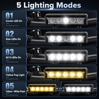 Phare de vélo rechargeable à 5 LED avec lumière blanche et jaune, 5 modes, affichage de la puissance de charge Type-C, étanche, pour VTT
