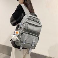 Sac à dos en nylon imperméable personnalisé pour femmes, sac d'école multi-poches pour adolescentes, sac à dos pour livres, mochilas