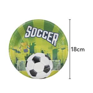 DAMAI - Juego de Vajilla de Papel para Fiestas de Fútbol con Temática Deportiva para Cumpleaños Infantiles, Incluye Platos de 9 y 7 Pulgadas, Vasos y Servilletas, para 10 Personas - Product Image 5