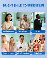 Pulidor de Dientes Multifuncional, Kit Portátil de Blanqueamiento Dental, Herramienta para Eliminar Manchas y Placa con 3 Pastas y 5 Cabezales de Cepillo