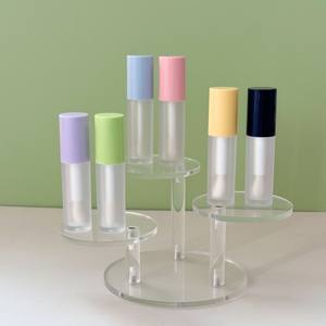 Tube de gloss à lèvres rond transparent vide de 6 ml avec logo personnalisé, grand pinceau, emballage cosmétique en plastique pour rouge à lèvres liquide - Product Image 4