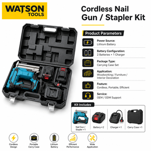 <span class=keywords><strong>Kit</strong></span> <span class=keywords><strong>de</strong></span> pistola <span class=keywords><strong>de</strong></span> clavos y grapadora inalámbrica al por mayor con 2 baterías y 1 cargador, suministro <span class=keywords><strong>de</strong></span> fábrica OEM ODM - Product Image 2
