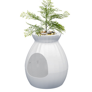 Litière pour chat transfrontalière, entièrement fermée, grande taille, style <span class=keywords><strong>pot</strong></span> <span class=keywords><strong>de</strong></span> fleurs, pliable, désodorisante intelligente, avec cachette pour plantes - Product Image 5