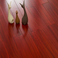 Plancher en bois massif brillant rouge fini Plancher en bois dur africain Okan Plancher verrouillable haut de gamme