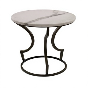 Fancy Interior Designer Black Metal Base Side & Accent <b>Table</b> <b>End</b> <b>Table</b> Coffee & Bedroom <b>Table</b> For Home Living Room Furniture - Product Image 1