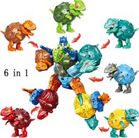 6 1 STEM Dinosaur Robots Juego de juguetes transformados Juguetes de plástico para niños pequeños para niños de 6 7 8 9 10 + para regalos de cumpleaños de Navidad