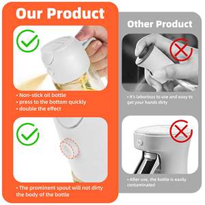 16 औंस 2 में 1 प्लास्टिक तेल स्प्रेयर की बोतल रसोई खाना पकाने के सलाद बारबेक्यू जैतून का तेल डिस्पेंसर - Product Image 4