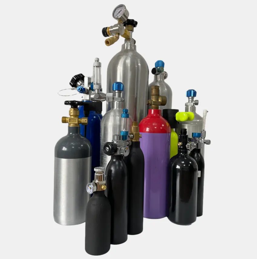 Empty High Pressure Aluminum Gas Cylinder 3L for Beverage Dring Aquarium