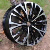 Jantes forgées monobloc multi-rayons noires brillantes usinées, 16, 17, 18, 19, 20 pouces, 5 trous, logo personnalisé