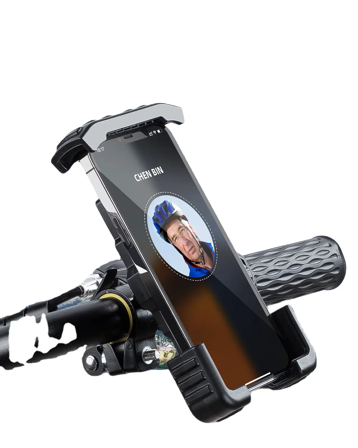 Universal Bike Phone Mount for Motorcycle - Bike Handlebars, Adjustable, Fits All iPhone's, 12, 11, X, iPhone 8, 8 Plus, All Sam