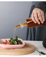 Carafe à huile en verre minimaliste, accessoires de cuisine en verre de qualité alimentaire, bouteille à condiments en verre borosilicate de haute qualité pour les restaurants et les hôtels