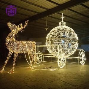 Grand renne LED étanche IP65 extérieur avec traîneau blanc chaud vacances lumière de noël 220V lumière de noël - Product Image 1