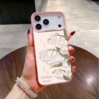 Coques de Téléphone Antichoc Luxe Fleurs pour iPhone 17 Air 16 15 Plus Pro Max 14 13 12 11 X – Housse de Protection Arrière Anti-chute