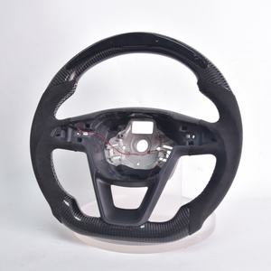 Volante de fibra de carbono LED deportivo negro para Seat <span class=keywords><strong>Leon</strong></span> <span class=keywords><strong>Cupra</strong></span> volante 2013 2015 2016 <span class=keywords><strong>2018</strong></span> 2019 accesorios de coche - Product Image 1