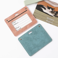 Porte-badge créatif vintage en cuir PU, étui portable pour cartes de visite et badges professionnels