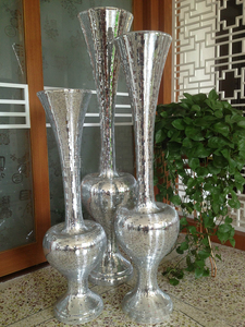 Nouveau design de mariage <span class=keywords><strong>en</strong></span> gros Grand vase décoratif <span class=keywords><strong>en</strong></span> mosaïque miroir argenté au sol contemporain - Product Image 3
