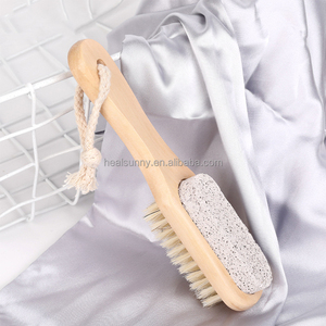 Gommage double face 2 <span class=keywords><strong>en</strong></span> 1 pour le soin des pieds avec manche <span class=keywords><strong>en</strong></span> bois <span class=keywords><strong>Lime</strong></span> <span class=keywords><strong>à</strong></span> pieds et <span class=keywords><strong>pierre</strong></span> ponce Brosse de nettoyage Brosse <span class=keywords><strong>à</strong></span> <span class=keywords><strong>ongles</strong></span> - Product Image 4
