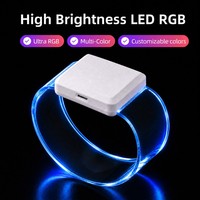Gelang LED RGB Magnetik Isi Ulang, Dapat Diprogram, Kontrol DMX, Pengisian Daya USB untuk Gelang Festival, Logo Kustom, NFC