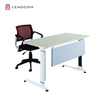 LEADCOM BOSTON LS-4-20BT Table de bureau pliable moderne en aluminium blanc pour salle de conférence, de réunion et de formation