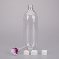 Bouteille Cylindrique Transparente en PET de 1 L (1000 ml) Personnalisable avec Logo pour Boissons Gazeuses et Jus, Jetable