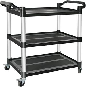 รถเข็นพลาสติกเชิงพาณิชย์ 3 ชั้น สำหรับร้านอาหารและงานจัดเลี้ยง - Product Image 1