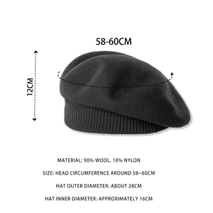 Nouvelle mode de bérets en laine de <span class=keywords><strong>peintre</strong></span> en gros béret français pour <span class=keywords><strong>femme</strong></span> béret pour <span class=keywords><strong>artiste</strong></span> chapeau béret pour <span class=keywords><strong>femme</strong></span> chapeau chaud - Product Image 2