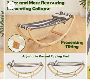 Chaise à <span class=keywords><strong>bascule</strong></span> ergonomique et de sécurité durable pour bébé avec support en bois et oreiller réglable - Product Image 6