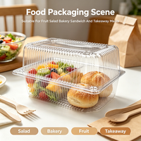 Contenitore per Alimenti in Plastica Trasparente Personalizzabile con Logo, Scatola Usa e Getta per Frutta, Insalata, Prodotti da Forno, Sandwich e Cibo da Asporto