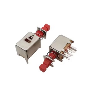 Interrupteur à bouton-poussoir à angle droit PS-22F03 avec capuchon, DPDT, <span class=keywords><strong>double</strong></span> pôle, 6 broches, à verrouillage automatique, pour alimentation - Product Image 3