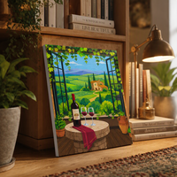 Kit cadeau d'art sur toile imprimée paysage moderne avec peinture par numéros DIY