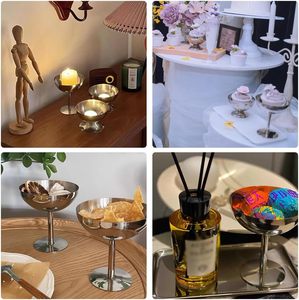 Bol à dessert/salade réutilisable en acier inoxydable, capacité 200 ml, couleur argent, luxe, fait main, logo personnalisé, pour fêtes - Product Image 5