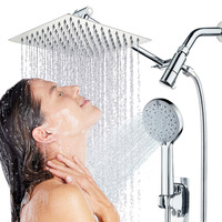 Pommeau de Douche à Main 5 Fonctions en Acier Inoxydable, 8/10 Pouces, Style Moderne Minimaliste, pour Douche Encastrée – Meilleure Vente