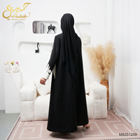 Nouvelle Collection Hiver 2026 Dubaï Koweït – Manteau Abaya Ouvert Noir et Blanc Élégant – Vente en Gros Personnalisée – Manteau Long Uni