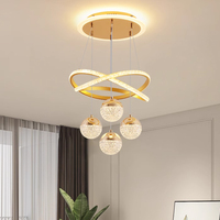 Lustre suspendu LED moderne de luxe à 3 couleurs et intensité variable, prix usine ODM, pour îlot de cuisine, salle à manger et salon