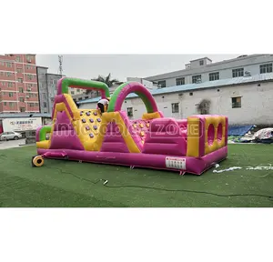 Carrera de obstáculos comercial carrera de obstáculos inflable adecuada para adultos y niños competición de eliminación de liquidación de fiestas